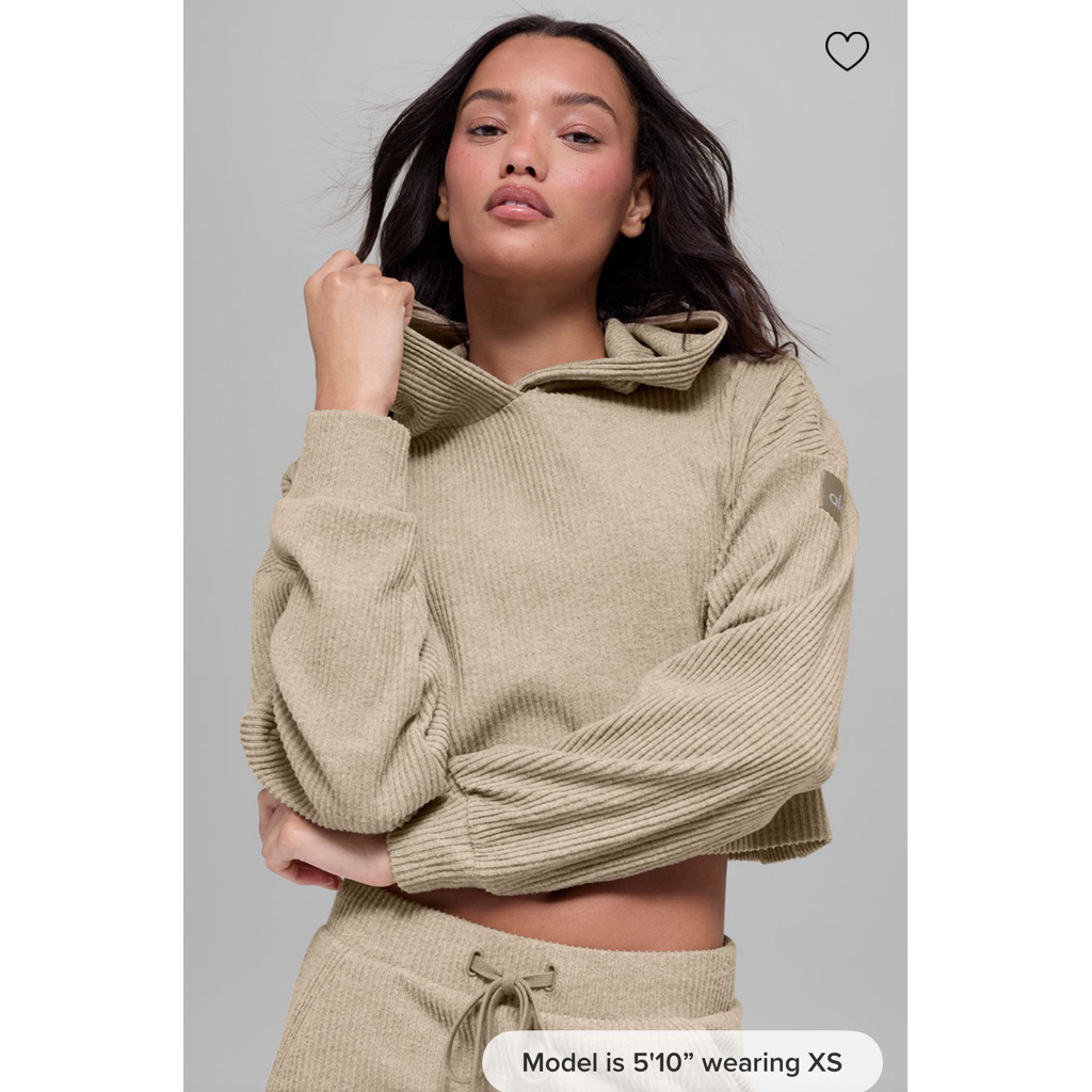 alo Muse Hoodie สี Gravel Heather Size S ของแท้ เหมือนใหม่