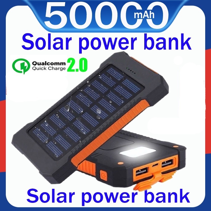50000 MAHพลังงานแสงอาทิตย์ สายโทรศัพท์มือถือไฟ LedPowerbank พาวเวอร์แบงค์ 100000แอมป์