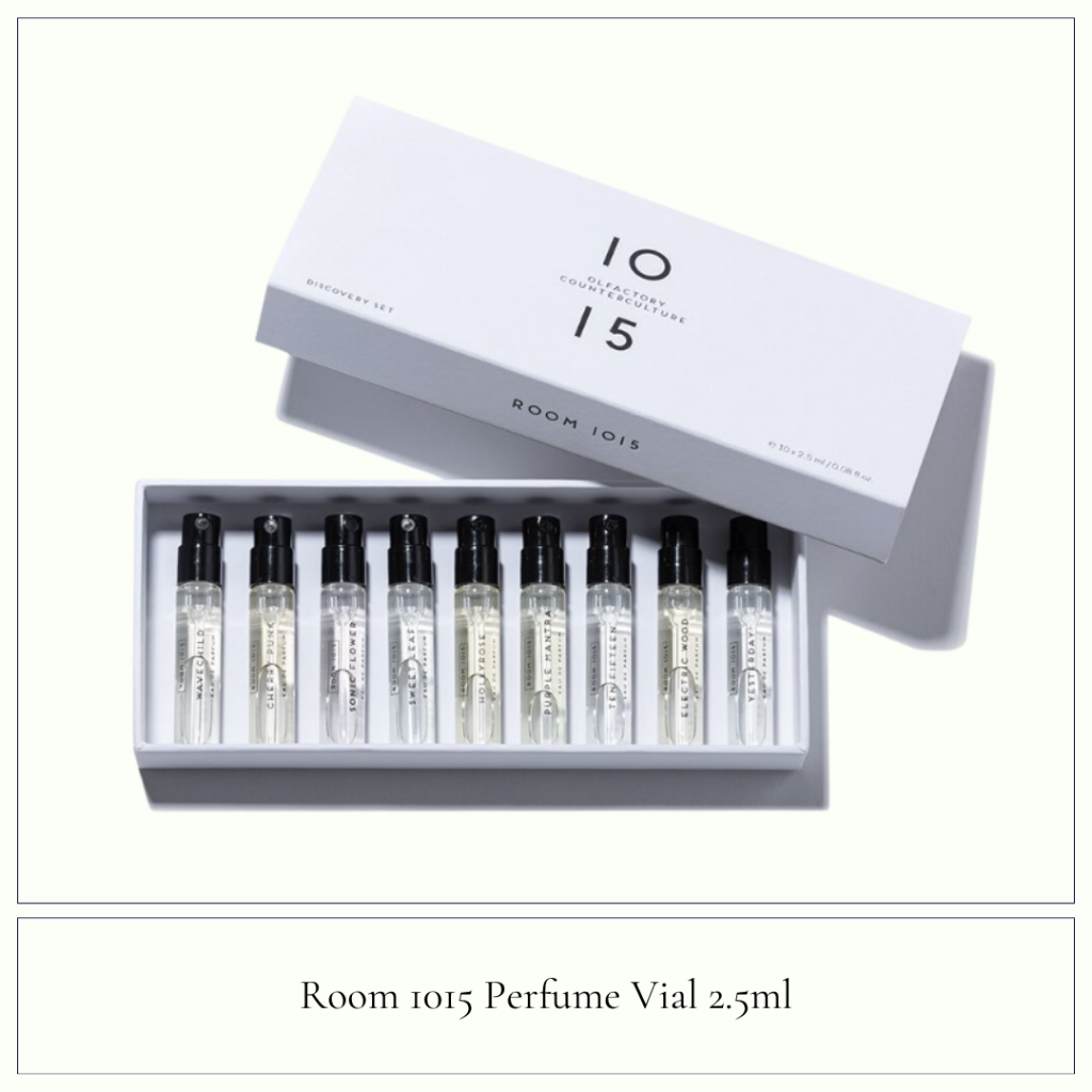 Room 1015 Perfume Vial 2.5ml Love-O-Matic, Poppy Riot, Wave Child, Wasabi Klub