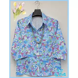 เสื้อปกเชิ้ตแขนสี่ส่วนกระเป๋า1ใบ