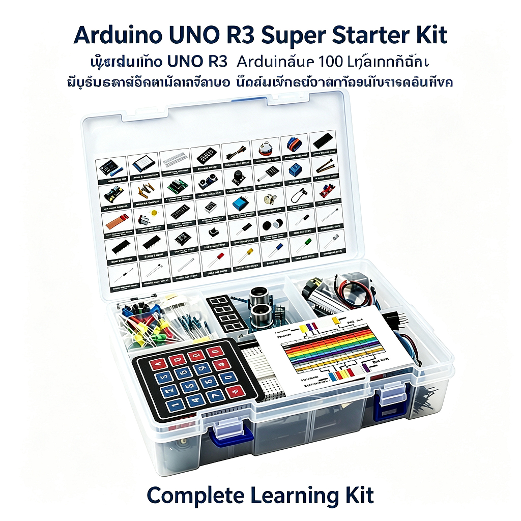 Arduino UNO R3 Starter Kit ชุด Arduino Sensor Learning Kit 830 Point Breadboard 100+PCS สำหรับมือใหม
