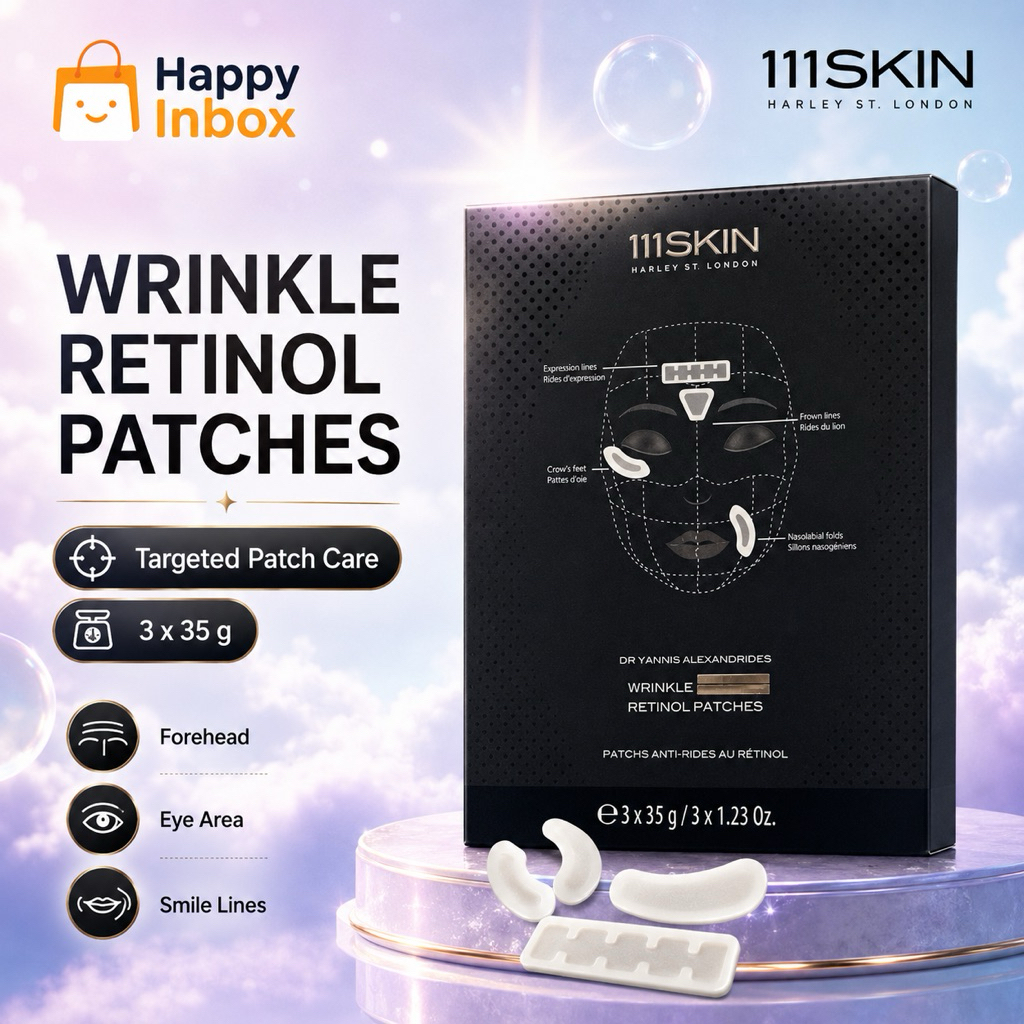 (ฉลากไทย ราคาเต็ม 8150 บาท)111SKIN Wrinkle Retinol Patches แผ่นมาส์กเรตินอล ผิวกระชับ 3 แผ่น
