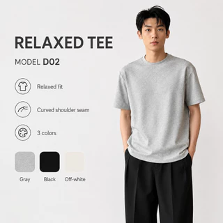 MNO.9 T-shirt D02 เสื้อยืดแขนสั้นผู้ชาย คอกลม ดีเทลแถบข้าง เสื้อยืดคอกลม สไตล์เกาหลี เสื้อยืด แฟชั่นชาย