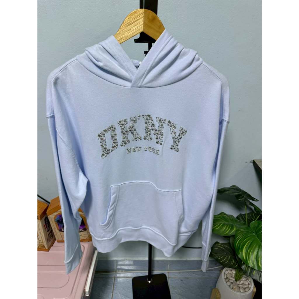 DKNYฮู้ดดี้DKNYหมุดโค้งNew York ฟ้า