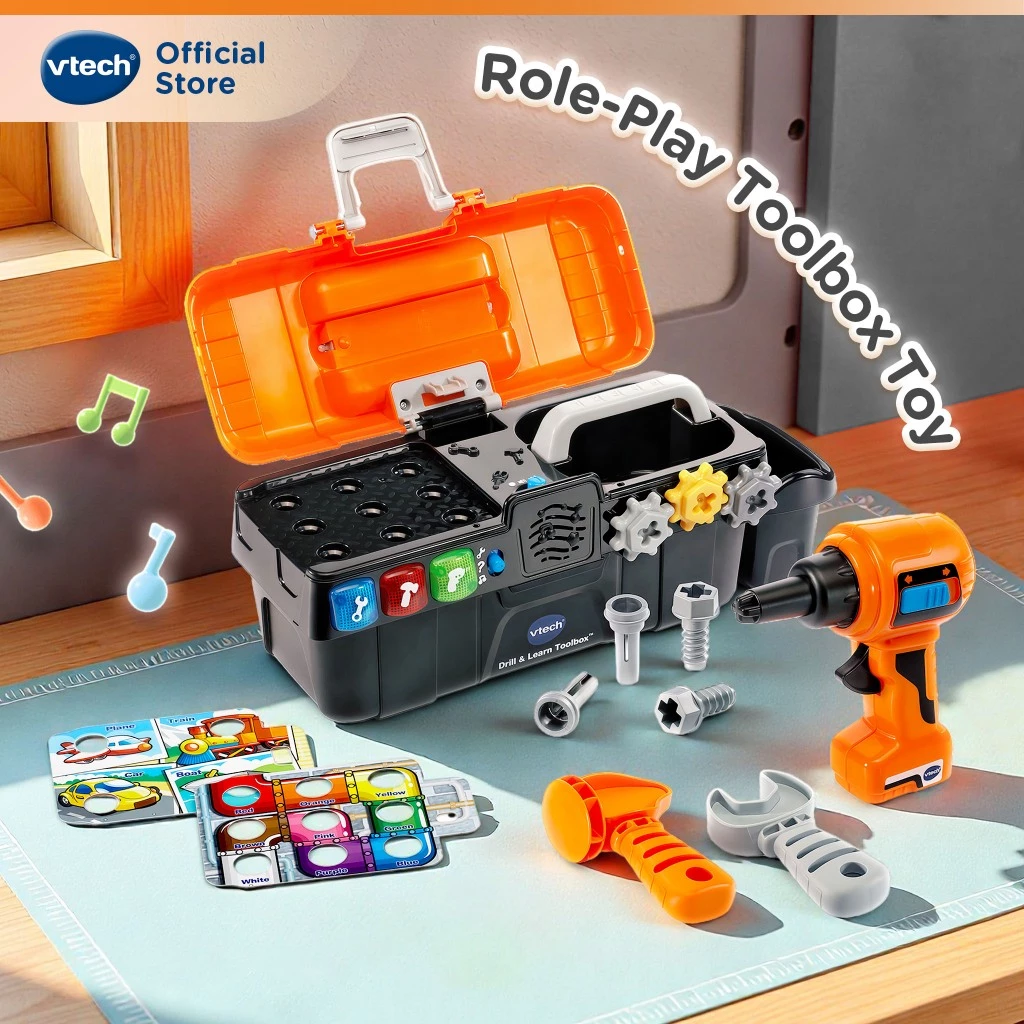 VTech Drill & Learn Toolbox Role-Play Toys Pretend Play Boys Toys Kids 2-5 ปี ของเล่นเด็ก ชุดเครื่องมือช่าง ของเล่นช่าง