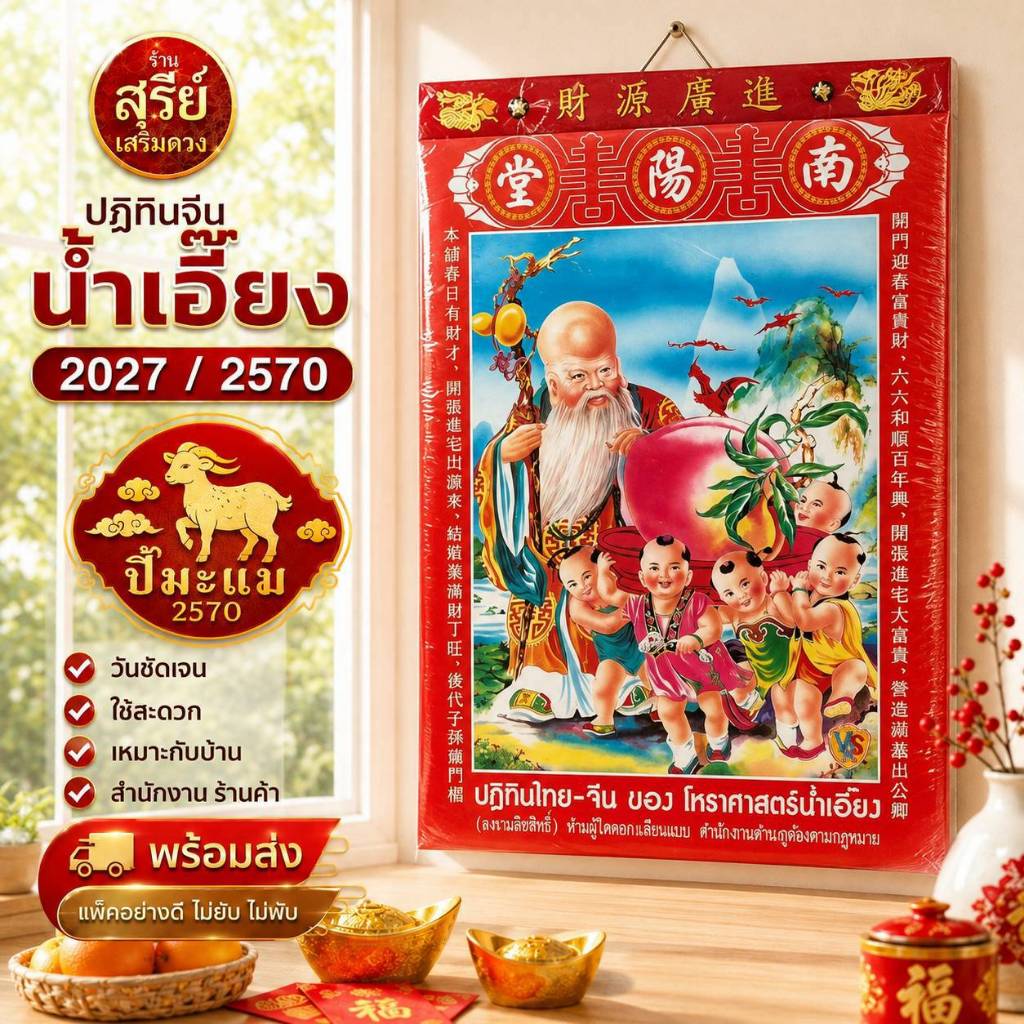 [2570/2027] ปฏิทินจีน น่ำเอี๊ยง ปีใหม่(พร้อมส่ง)(ส่งด่วน) ทุกแบบ ปฎิทิน2570 ปติทิน ปฏิทินจีน ปฎิทินแขวน น่ำเอี๊ยง