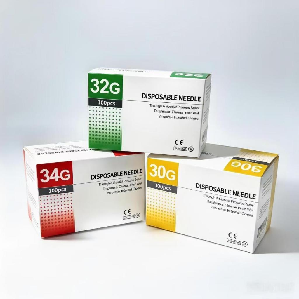 30G32G34Gเข็มฆ่าเชื้อแบบใช้แล้วทิ้ง เข็มฆ่าเชื้อ ปลายบาง เจ็บน้อย ตอบสนองความต้องการที่แตกต่าง