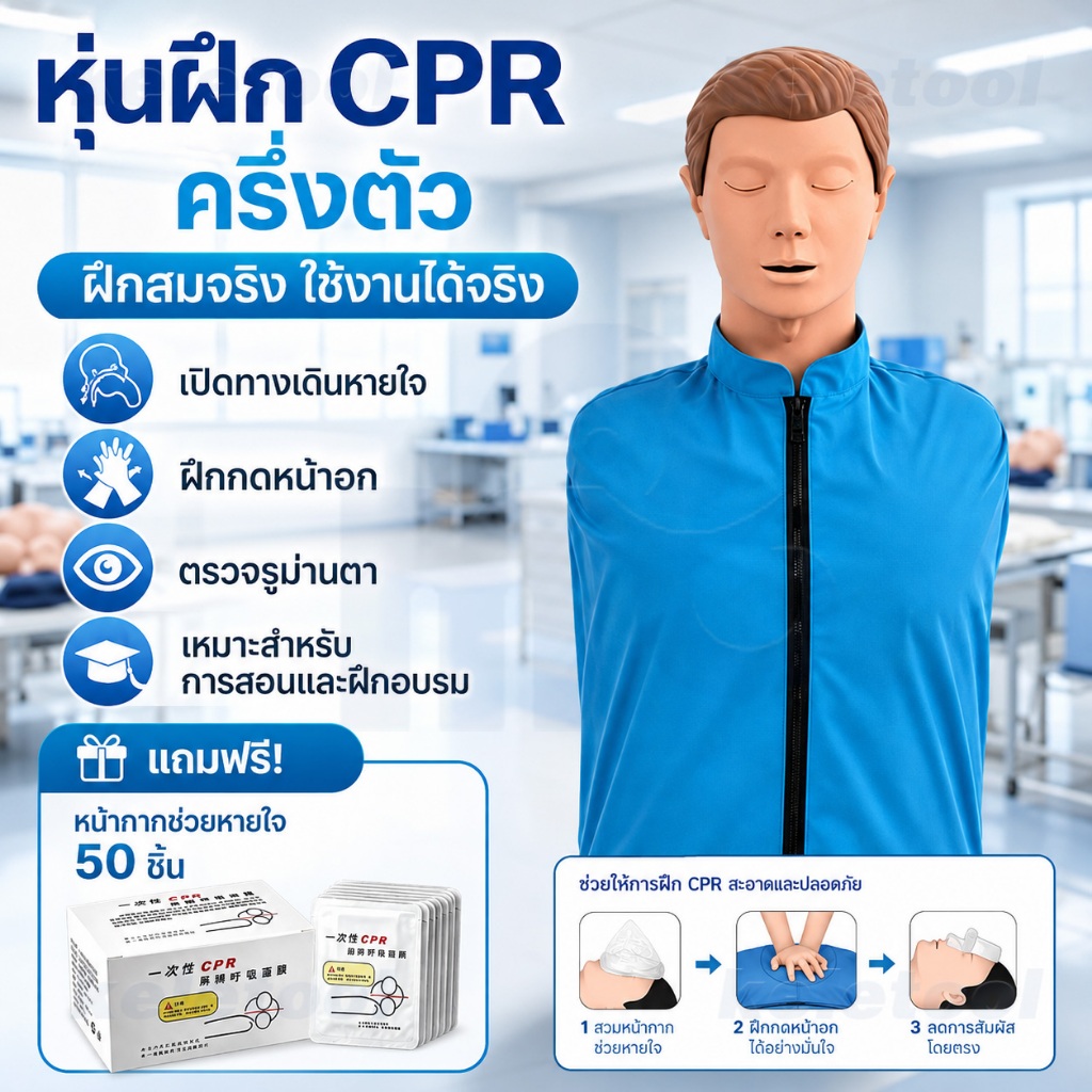 หุ่น cpr ผู้ใหญ่ หุ่น cpr Half-body Medical CPR ผู้ใหญ่มืออาชีพ รุ่น ผู้ใหญ่ CPR สําหรับการฝึกการหาย