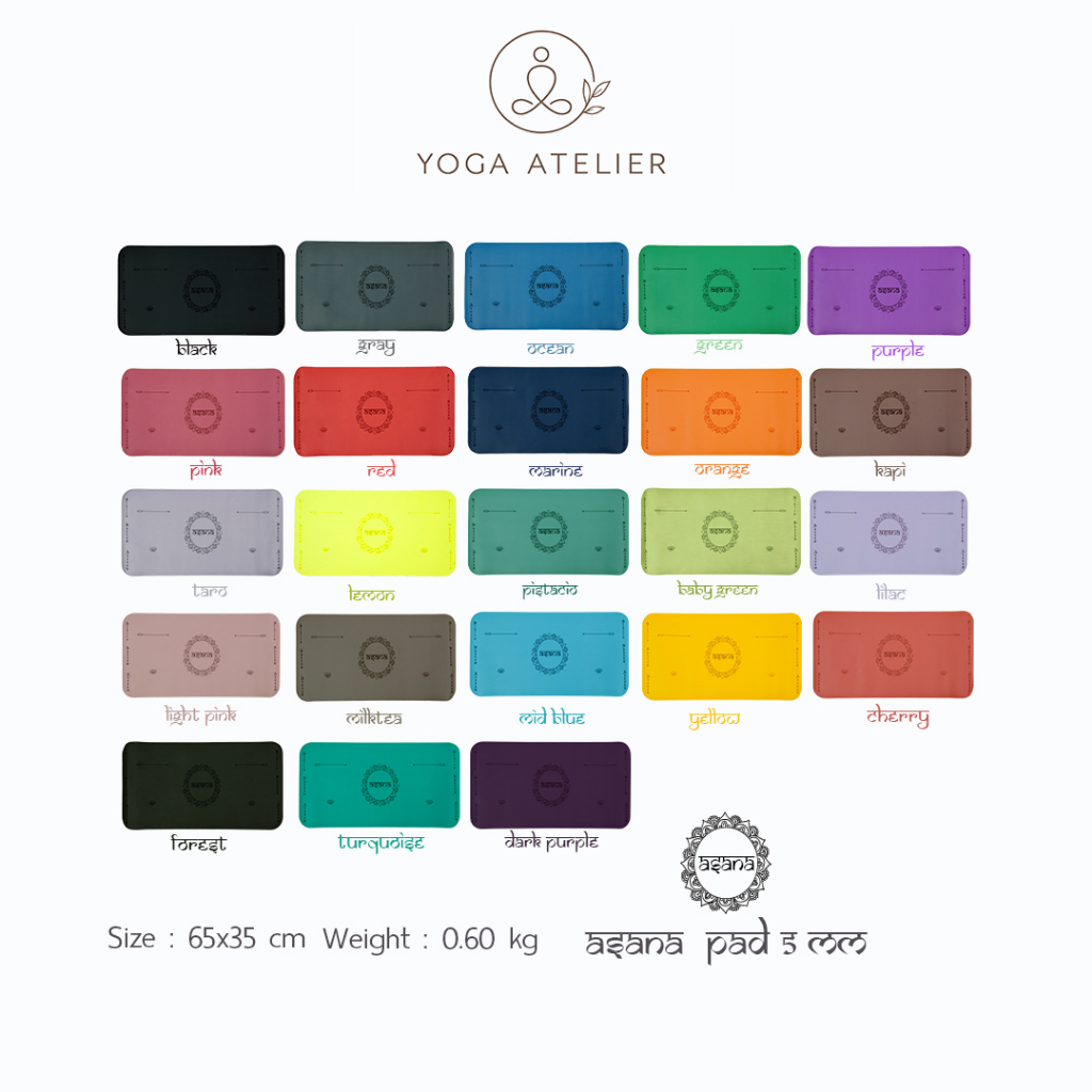 ASANA PAD 5mm - เสื่อจิ๋ว พกพาสะดวก กันลื่น หนึบทั้งตอนมือแห้งและมีเหงื่อ