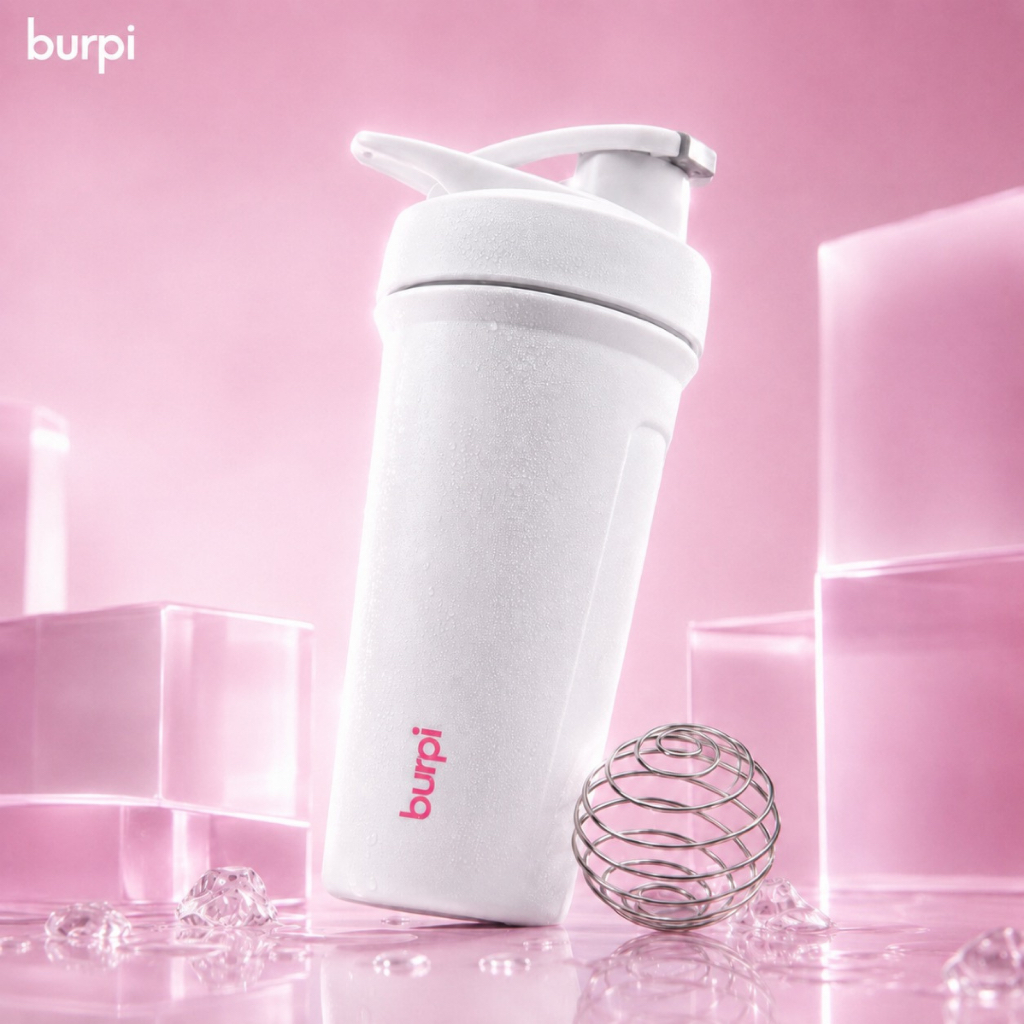 BURPI Shaker 20oz | แก้วเชคสแตนเลสเก็บความเย็น ขนาด 600 มล. พร้อมลูกบอลเชค