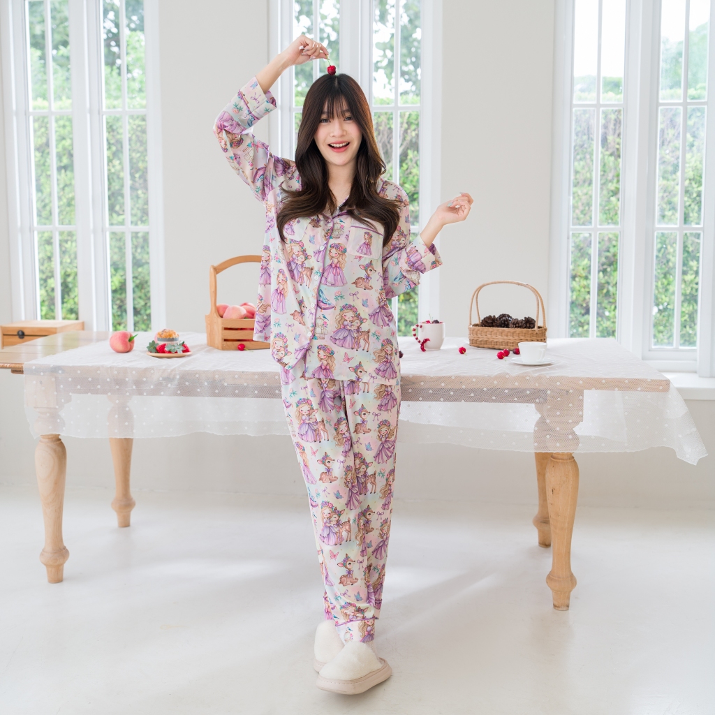 ชุดนอน LovelyNight แขนยาว-ขายาว Princess B15