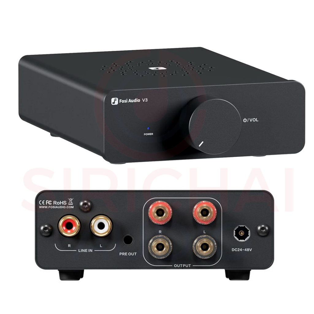 เครื่องขยายเสียง Fosi Audio รุ่น V3 (ระบบ48V Power Amplifier ClassD ชิป TPA3255)