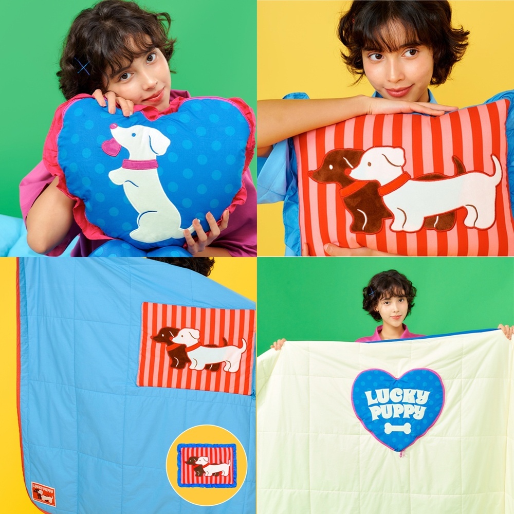 ( พร้อมส่ง ) Wiggle Wiggle Cushion Blanket หมอนผ้าห่ม ผ้าห่มนุ่มพกพาง่าย มี 2 ลาย