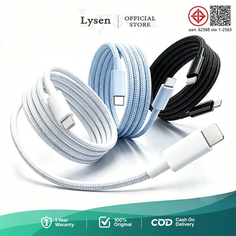 60W PD สายชาร์จ USB C ถึง Type C สายชาร์จเร็ว 480Mbps charger data เหมาะสำหรับ IP7-17ProMax
