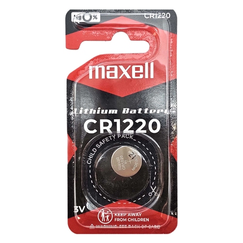 ถ่านกระดุม Maxell CR1220 ของแท้ 3V  จำหน่ายแพ็คแบบ 1ก้อน