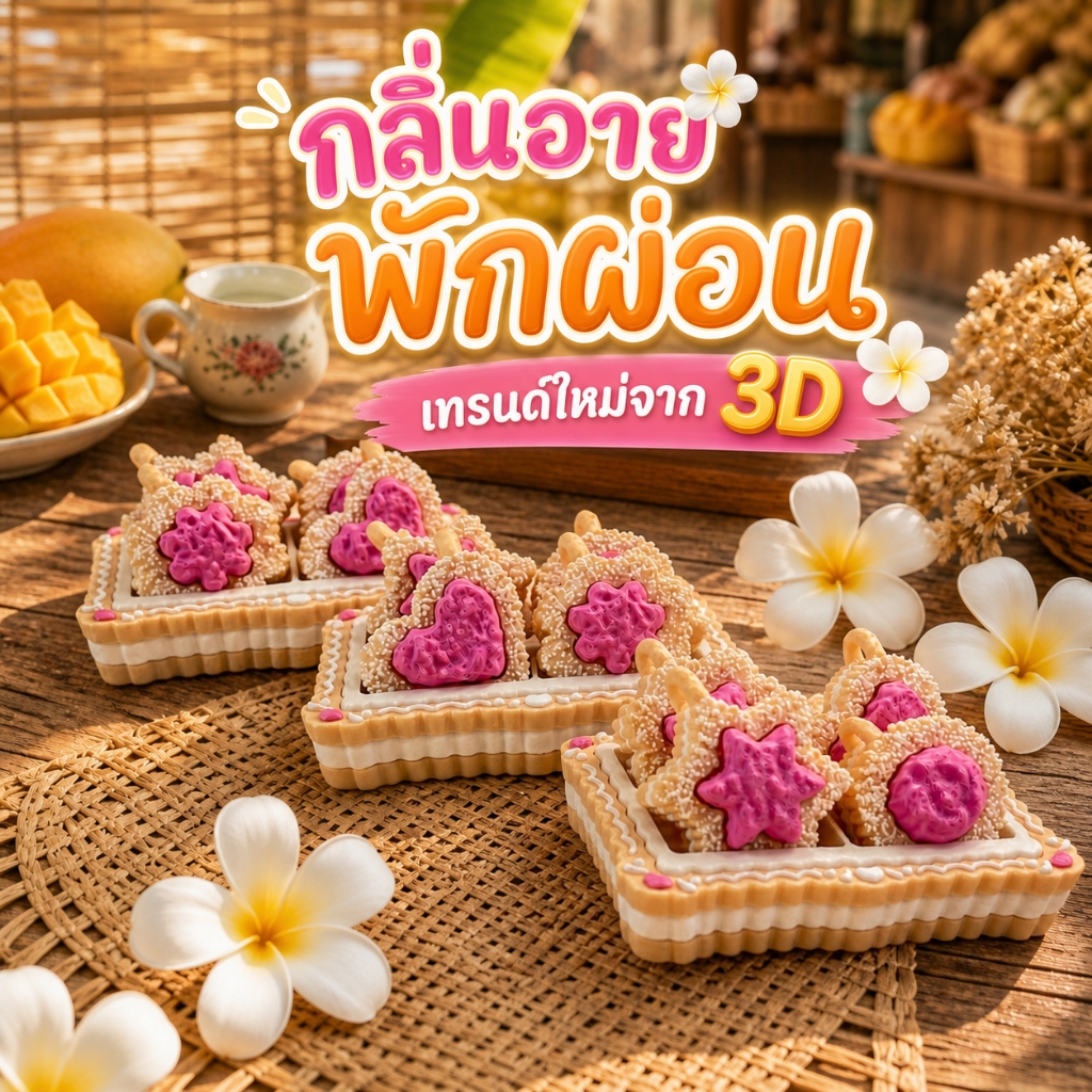Pressable Dessert Fidget Toy ของเล่นขนมหวานกดได้ 3D Print ฟิดเจ็ตกดคลายเครียด ขนมรูปหัวใจดาวดอกไม้ กดเล่นเพลิน