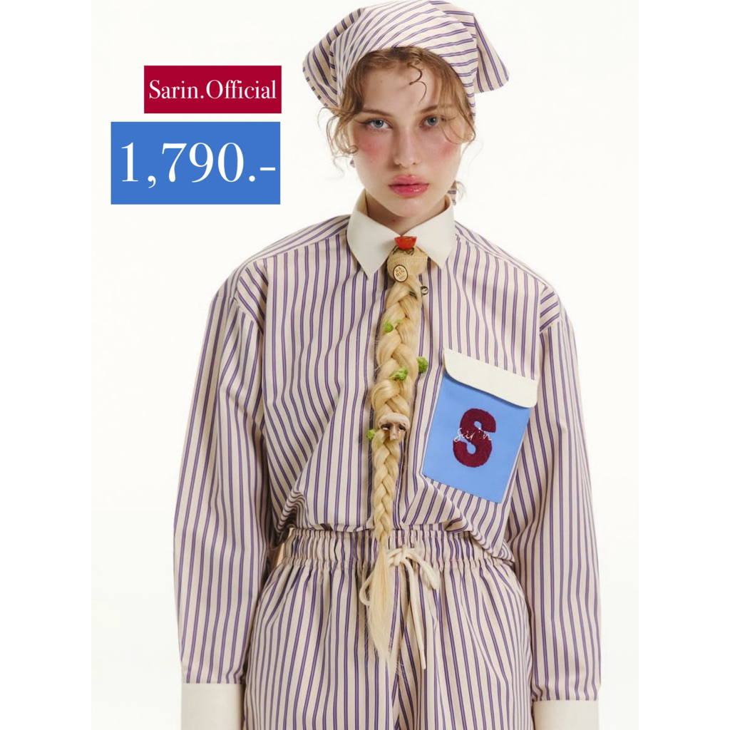ส่งต่อ Sarin.Official PuiPui Shirt สี Hotel Blue