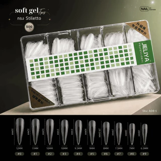 Soft gel tips JIELIYA 500 ชิ้น พร้อมส่ง