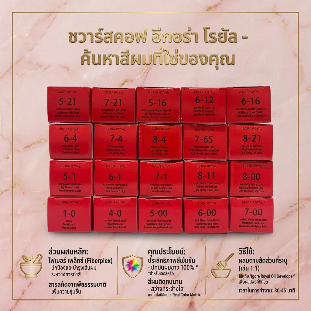 SCHWARZKOPF IGORA ROYAL 60 ML. ผลิตภัณฑ์ครีมเปลี่ยนสีผมถาวรไม่รวมไฮโดรเจน