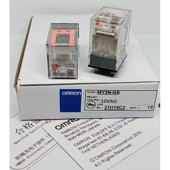 รีเลย์ MY2N-GS MY4N-GS 12VDC 24VDC  220vac MY2Gs 12VAc 24vac MY4GS 12vac 24vac relayสินค้าพร้อมส่งออ
