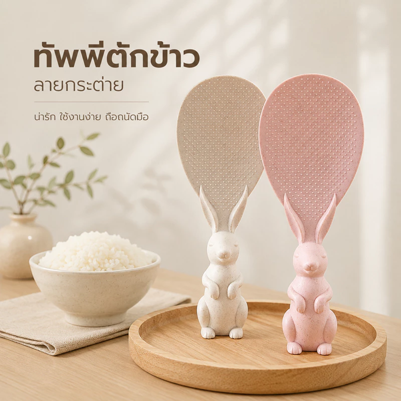 ทัพพี เล็ก ด้ามจับไม้ เล็กกระทัดรัด จับถนัดมือ