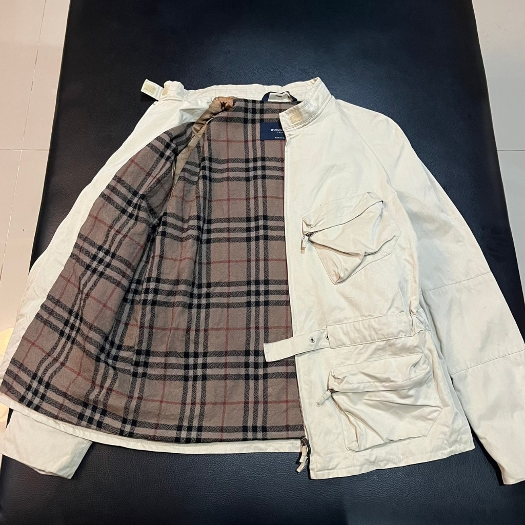 burberry london safari check lined jacket made in england