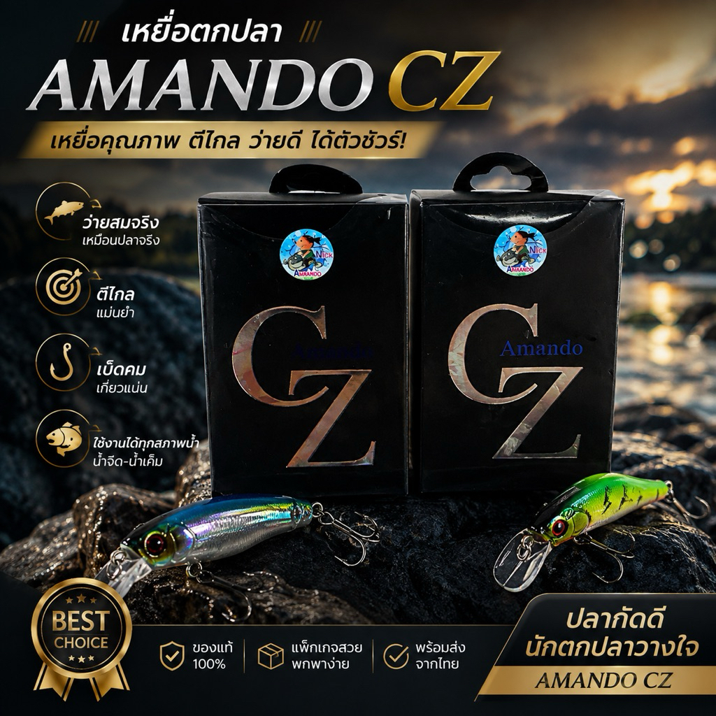 กบยางอาร์มันโด้ ซีแซด (armando cz) กบยางสบัดตูด by nick armando [สุ่มสี]
