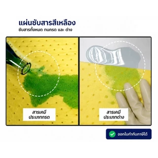 แผ่นดูดซับสารเคมีและน้ำมัน 50ชิ้น/แพ็ค ** ออกใบกำกับภาษีได้**