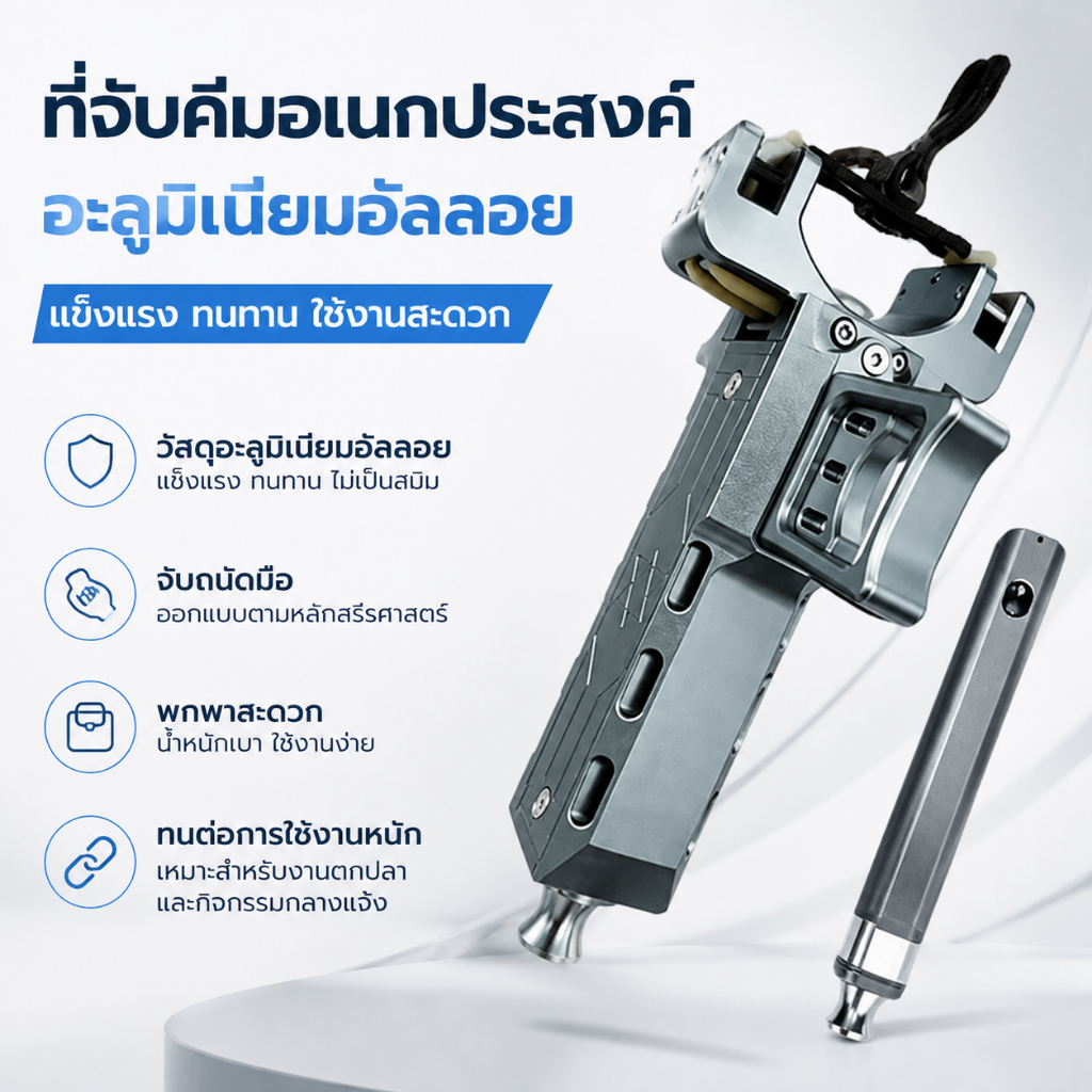 ของเล่นรูปสลิงชอต V5 ทำจากอะลูมิเนียมอัลลอย สีเงินเทาแบบด้าน ออกแบบเป็นรูทะลุ ลายดาวหกแฉก