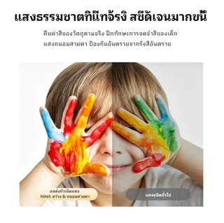 Hitel พัดลมเพดานขนาด 52 ซม. พัดลม ABS คุณภาพสูง พัดลมเพดาน LED โครงอะคริลิก มอเตอร์ DC 3 สปีด ฟังก์ชันย้อนกลับ/ตั้งเวลา