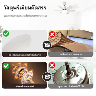 Hitel พัดลมเพดานขนาด 52 ซม. พัดลม ABS คุณภาพสูง พัดลมเพดาน LED โครงอะคริลิก มอเตอร์ DC 3 สปีด ฟังก์ชันย้อนกลับ/ตั้งเวลา