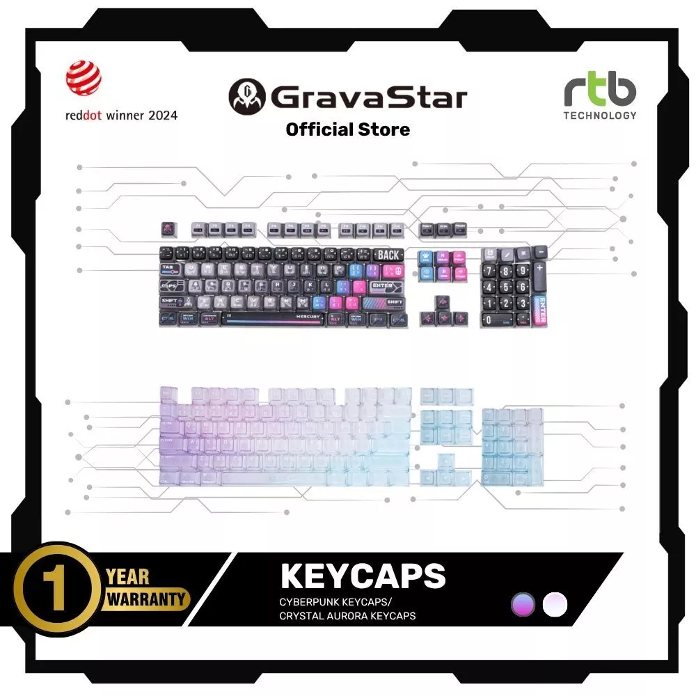 GravaStar Keycaps Thai อุปกรณ์เสริมคีย์แคปภาษาไทย คีย์บอร์ดเกมมิ่ง Gaming Keyboard