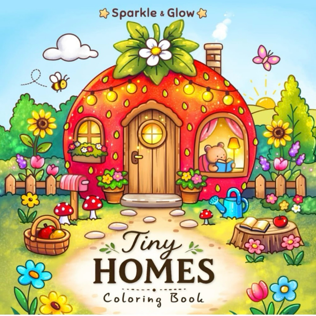 สมุดระบายสี Tiny & Homes by Sparkle & Glow