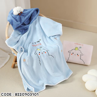 ✅พร้อมส่งในไทย✅ ผ้าคลุมอาบน้ำ ผ้าคลุมว่ายน้ำ เด็กลาย Alpaca ผ้าเช็ดตัว B220703101