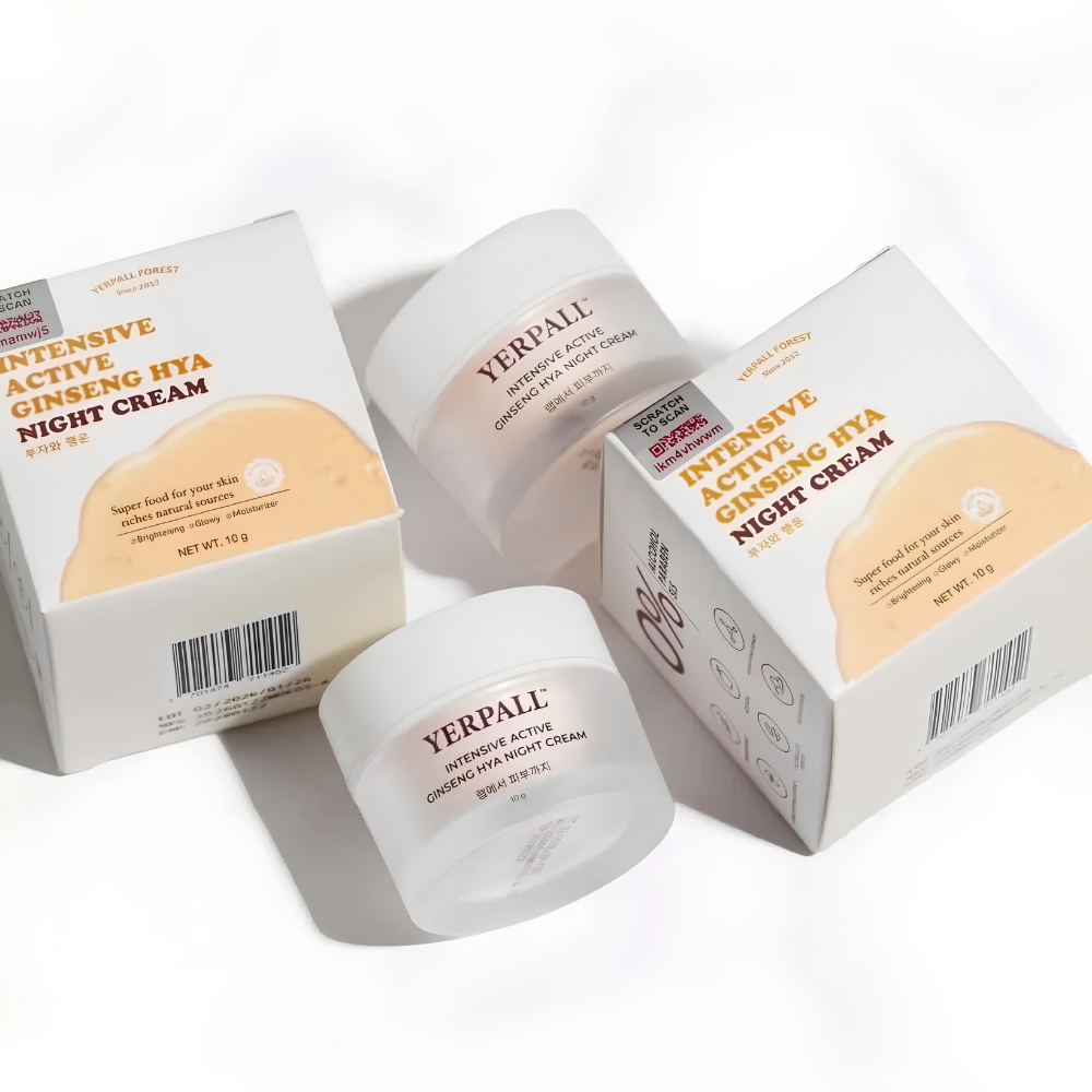 (สูตรใหม่) YERPALL Intensive Active Ginseng Hya Night Cream 10g เยอร์พอล ครีมโสมไฮยา ไนท์ครีม — صورة 3