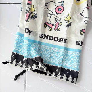 กางเกงขายาว 7 eleven x Snoopy และ ชินจัง ลาย ลิขสิทธ์แท้ ฟรีไซส์ กางเกงลายช้าง สีขาว ฟ้าชมพู สนูปปี้ shinchan เกงเลขายาว