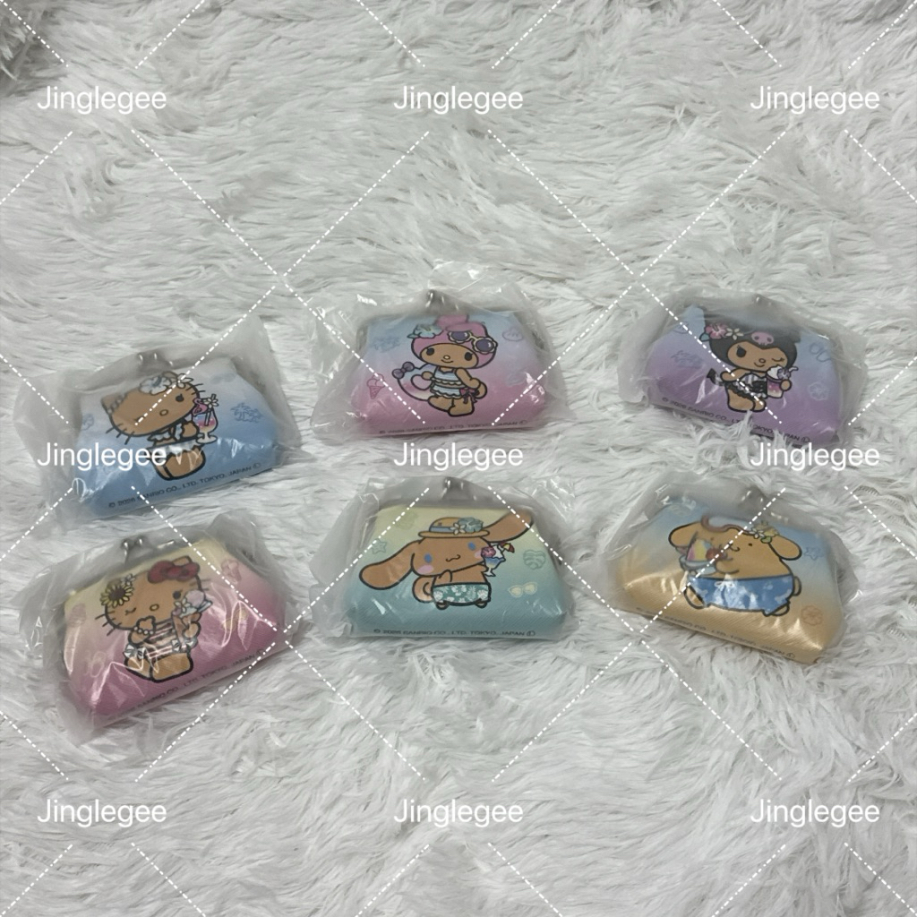 พร้อมส่ง พวงกระเป๋าป๊อกแป๊ก สมุดโน้ตSanrio มีกุญแจล็อค mini memo สมุดโน้ตวิบวับ มีน้ำด้านใน ของแท้Sanrio Japan