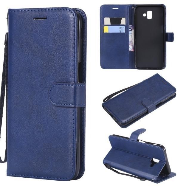เคสฝาพับ เปิดปิด แม่เหล็กล็อกได้ สำหรับ SAMSUNG J6Plus J4Plus เคสกันกระแทก มีช่องใส่บัตร แถมสายคล้อง