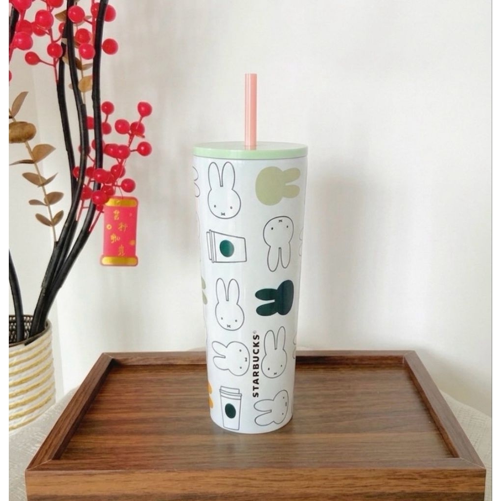 พร้อมส่ง💫แก้วเก็บอุณหภูมิ miffy Starbuck สีขาว คอลเลคชั่นใหม่ 500ML