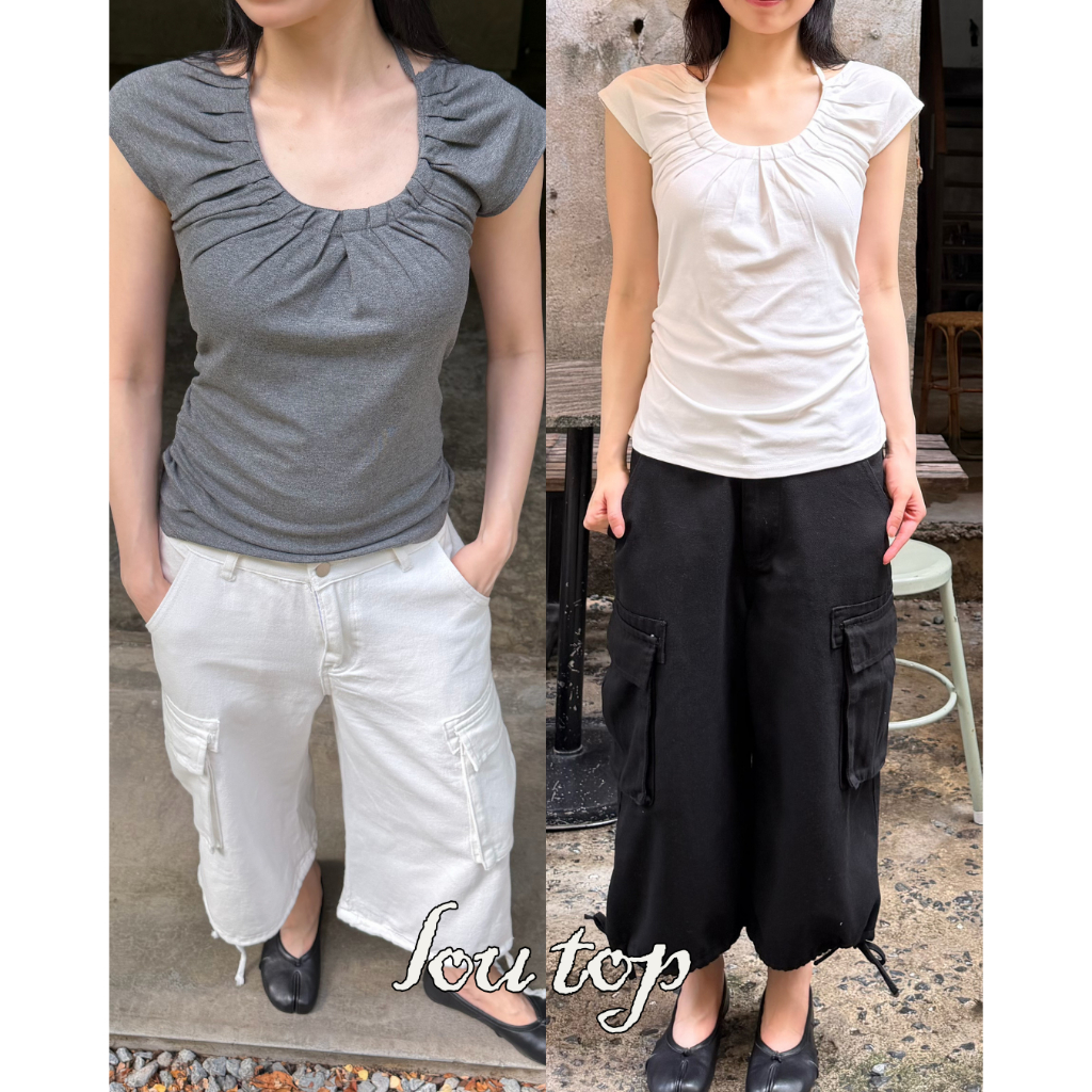 UIUI | LOU TOP เสื้อคอลึก สายคล้องคอ