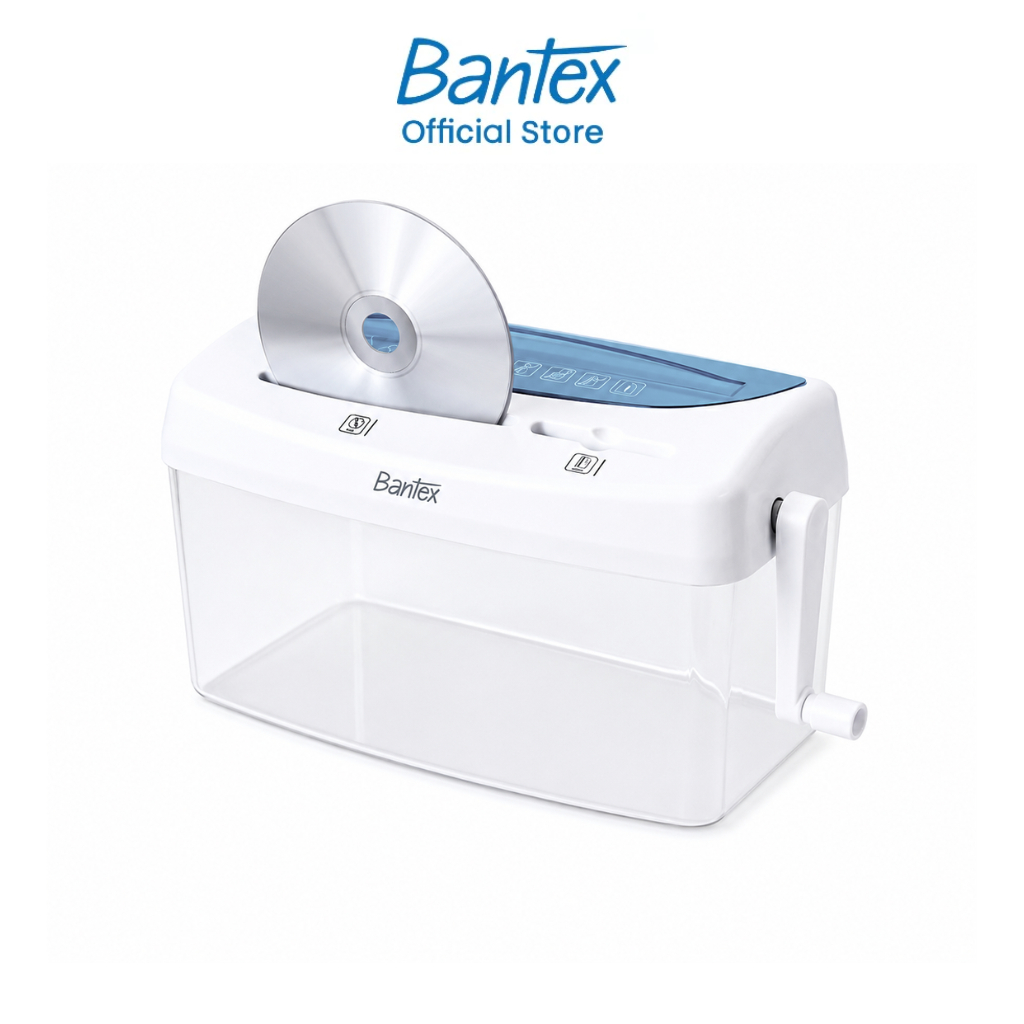 [แถมฟรี] Bantex เครื่องย่อยเอกสาร 4 ลิตร มือหมุน 3x23mm ย่อยCD บัตรแข็ง น้ำหนักเบา Paper shredder
