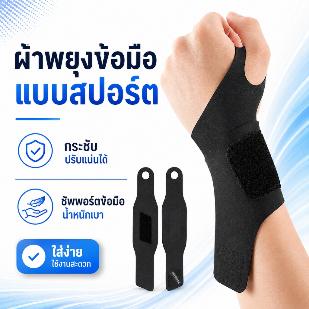 สายรัดข้อมือ พยุงข้อมือ Wrist Support Wrist Wrap ฟิตเนส ยกน้ำหนัก เวทเทรนนิ่ง ปรับกระชับ ซัพพอร์ตข้อมือ ออกกำลังกาย ยิม