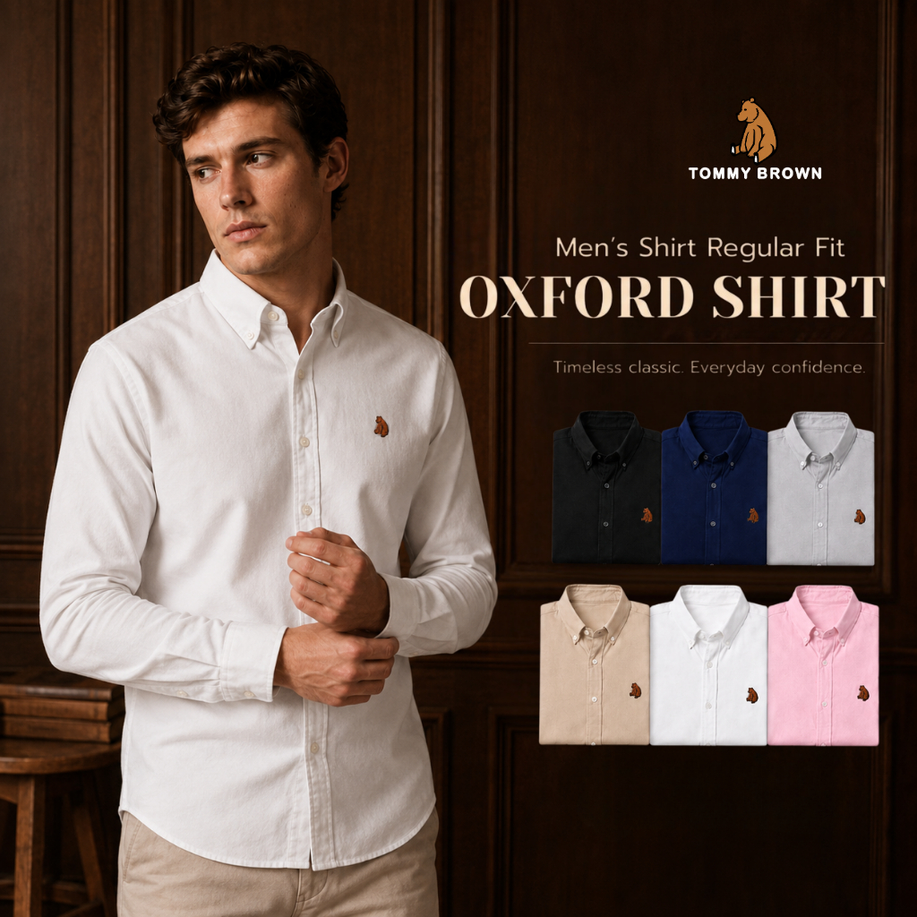 TOMMY BROWN เสื้อเชิ้ตแขนยาว Oxford Shirt ทรง Regular ผ้า Oxford ใส่ทำงาน
