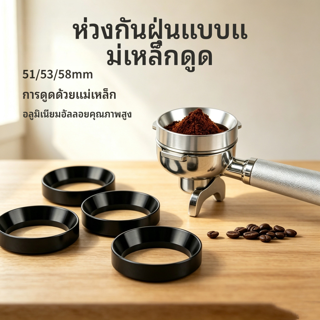 จัดส่งเร็ว /แหวนครอบด้ามชงกาแฟ (มี3ขนาด) แหวนครอบกาแฟ แหวนครอบโดสกาแฟ Dosing Ring