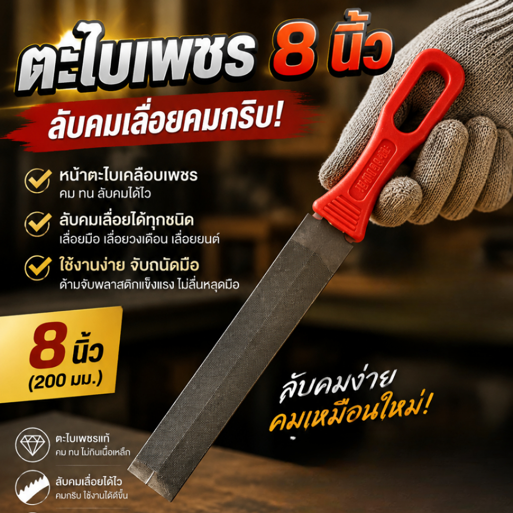 ตะไบเพชร 8 นิ้ว 6นิ้ว เลื่อยมือ เครื่องลับมีดอเนกประสงค์ เครื่องมือฮาร์ดแวร์ ใช้ลับคมเครื่องมือต่างๆ
