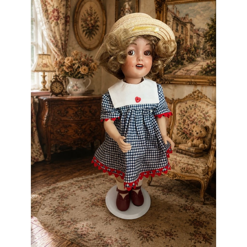 Porcelain Doll / Vintage dolls ตุ๊กตาวินเทจงานพอร์ซเลน ตุ๊กตาขี้เลื่อย ตุ๊กตาโบราณขี้เลื่อยทั้งตัวสภ