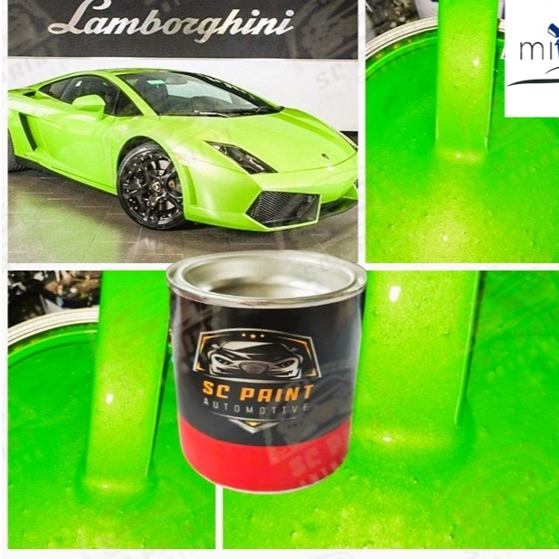 สี 2K เขียวแลมโบ มุกทอง สีพ่นรถยนต์2K สีสเปรย์2K ยีห้อ SCPAINT scp