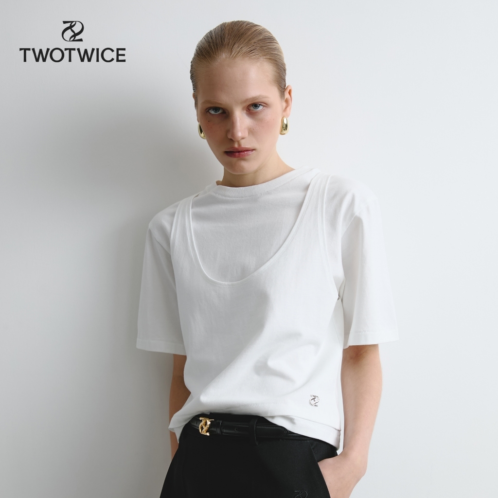 (พร้อมส่ง) Twotwice - MORNING MØDE T-SHIRT - เสื้อยืดดีเทลเลเยอร์
