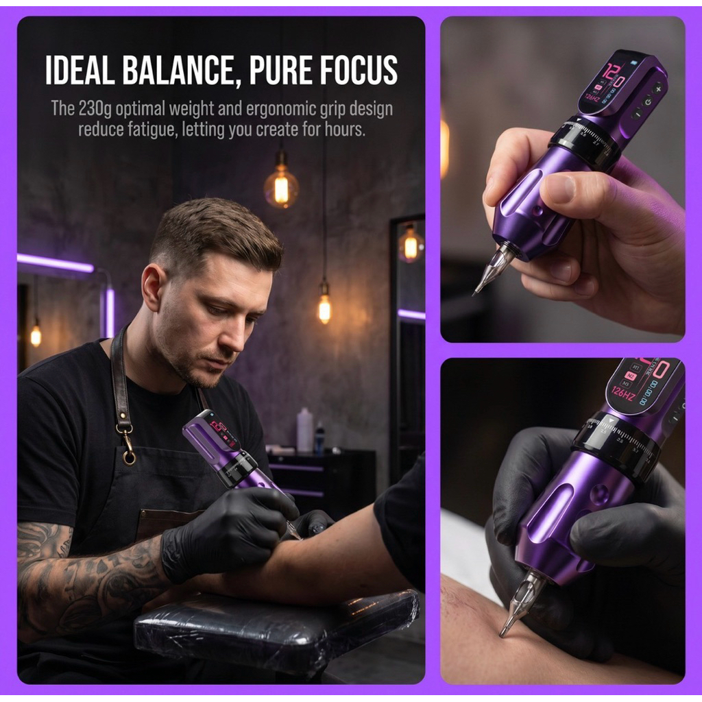เครื่องสักไร้สาย (Wireless Tattoo Pen) แบรนด์ UINK v2(รุ่นปรับระยะสโตรกได้) ความจุแบตตรี1700MAH ของแท้