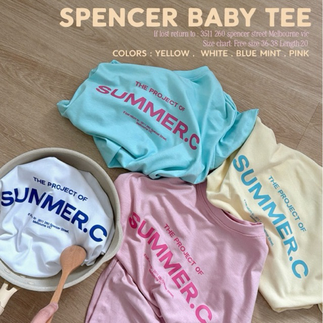 (สินค้าพร้อมส่ง ) summer.cold - spencer baby tee